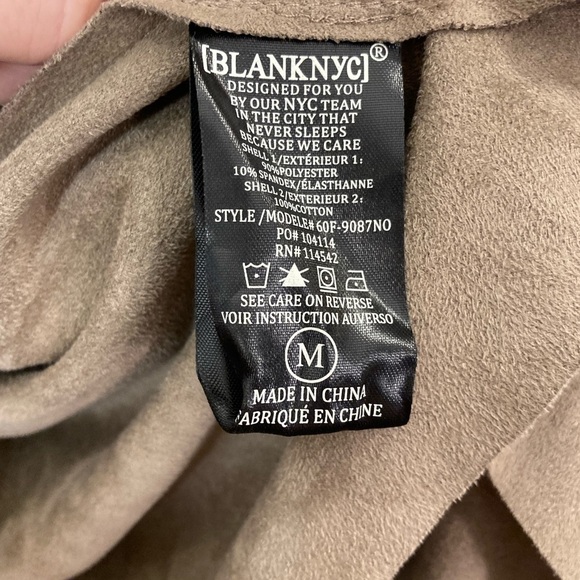 [BLANKNYC] Beige drape front soft suede cardigan with pockets - Picture 6 of 6